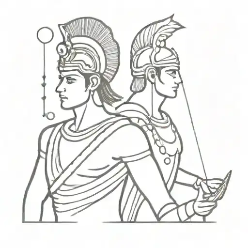 indian mythology arjuna and tech themed tattoo tattoo design idea