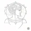 arjuna and tech themed tattoo, relevance with physics tattoo design idea