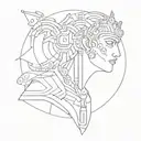 arjuna and tech themed tattoo, relevance with physics tattoo design idea