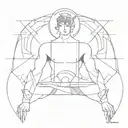 arjuna and tech themed tattoo, relevance with physics tattoo design idea