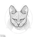 gato sphynx tattoo design idea