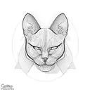gato sphynx tattoo design idea