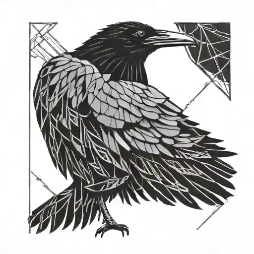 raven with outstretched wings from the rain tattoo design idea