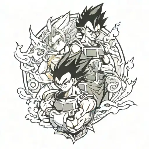 vegeta with bulma  tattoo design idea