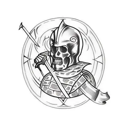 Gothic Medieval Knight tattoo design idea