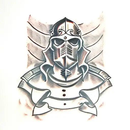 Gothic Medieval Knight tattoo design idea