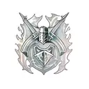 Gothic Medieval Knight tattoo design idea