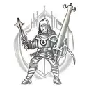 Gothic Medieval Knight tattoo design idea