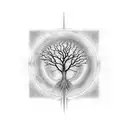 Tree of Life leading into galaxy that uses new James watt telescope images as inspiration tattoo design idea