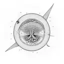 Tree of Life leading into galaxy that uses new James watt telescope images as inspiration tattoo design idea