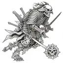 skeleton samurai for beginner tattoo design idea
