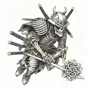skeleton samurai for beginner tattoo design idea
