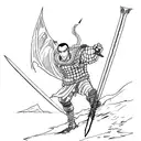 A sketch of Guts wielding the Dragon Slayer sword from Berserk tattoo design idea