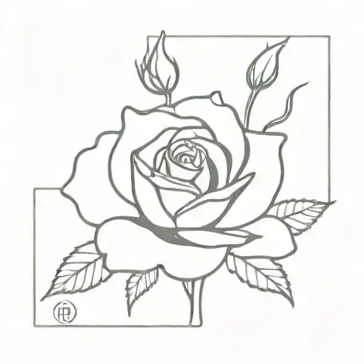 romish date with a rose tattoo design idea
