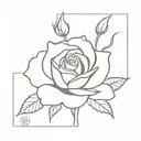 romish date with a rose tattoo design idea