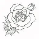 romish date with a rose tattoo design idea