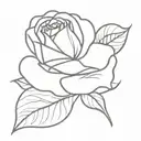 romish date with a rose tattoo design idea
