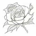 romish date with a rose tattoo design idea