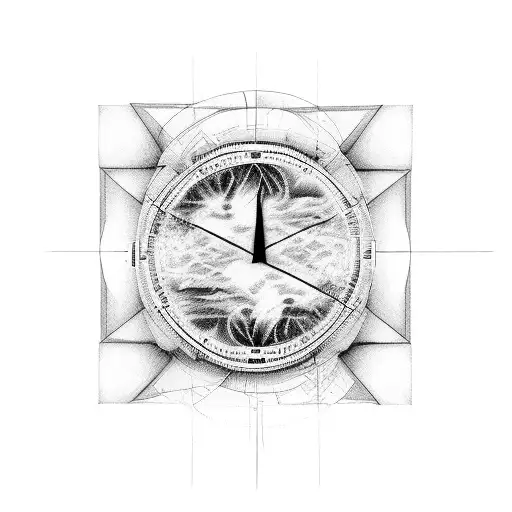 Time's Tapestry: A Journey through Past and Future time travel somewhere in time tattoo design idea