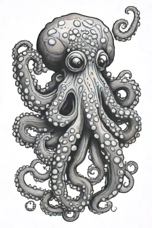 Blue ring octopus with an 8 in it  tattoo design idea
