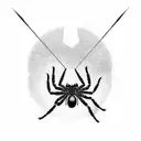 spider with an 8 and bow arrow  tattoo design idea