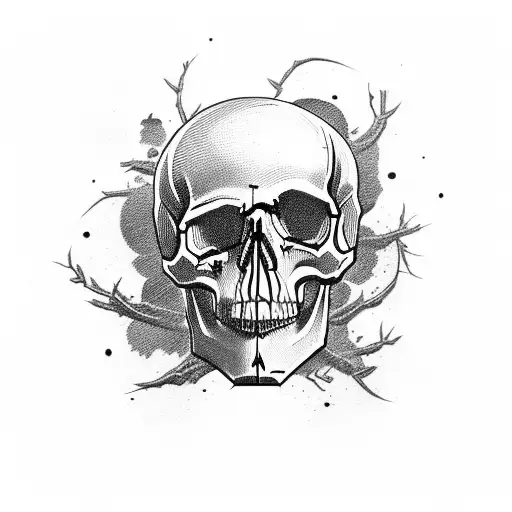skull with gore tattoo design idea