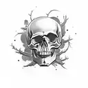 skull with gore tattoo design idea