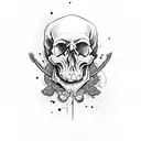 skull with gore tattoo design idea