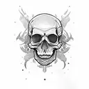 skull with gore tattoo design idea