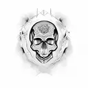 skull with gore tattoo design idea