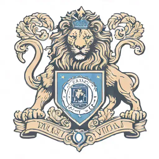 male lion aston villa badge incorporated into the design tattoo design idea