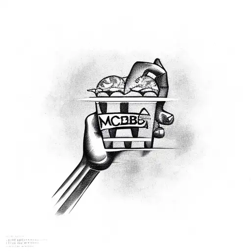 Crip gang sign with McDonald's logo incorporated tattoo design idea