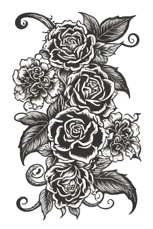 Gemini, Cancer, Scorpio, Gemini, floral wrap tattoo design idea