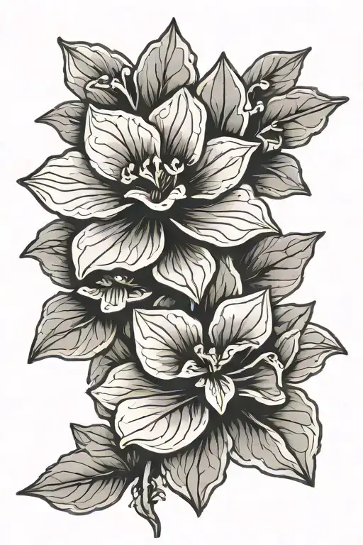 African Violets tattoo design idea