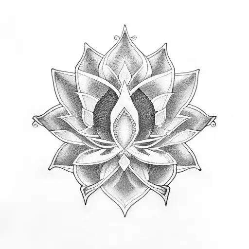 A nurse's stethoscope transforming into a lotus stem with the phoenix perched on top in dotwork style tattoo design idea