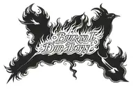 text only saying burn it down on fire with a blackbird tattoo design idea