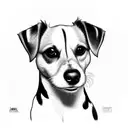 jack russell dog tattoo design idea