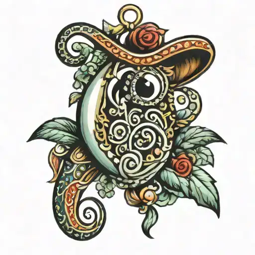cornicello Italian good luck charm hanging tattoo design idea
