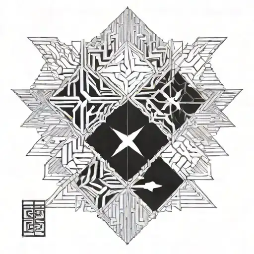 Incorporate a kumiko pattern into a wood grain design  tattoo design idea