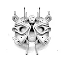 two masks tragicomedy tattoo design idea