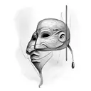 two masks tragicomedy tattoo design idea