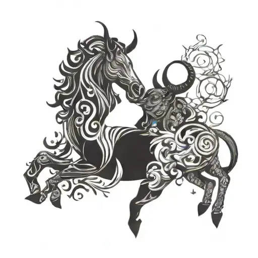 Gemini and Taurus tattoo design idea
