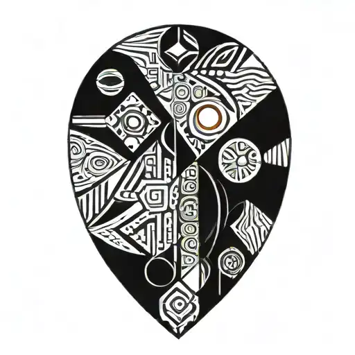 african geometric tribal inspired pattern inspired tattoo design idea