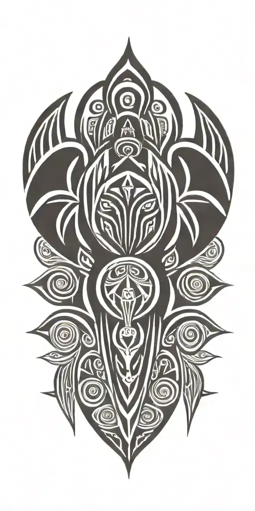 unique kenyan tribal tattoo design combining elements of kikuyu tribe tattoo design idea