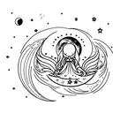 celestial sleeve including the moon, clouds, fairies. make it beautiful and ethereal tattoo design idea