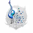 South African Blue Crane and Indian Peacock under the Tree of Life tattoo design idea