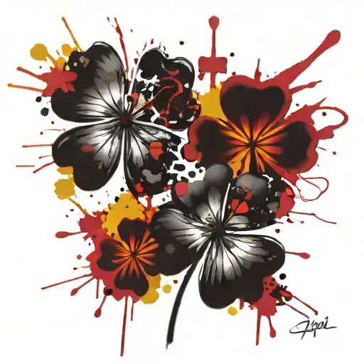 matching tattoo for 5 leaf clover tattoo design idea