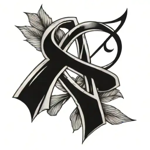 cancer survivor ribbon with Mockingjay tattoo design idea