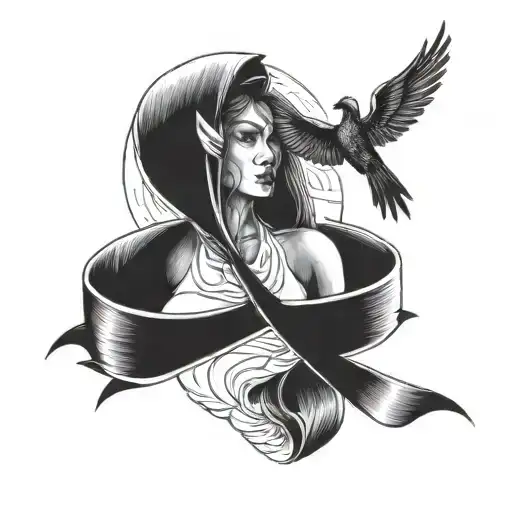 cancer survivor with Phoenix  tattoo design idea