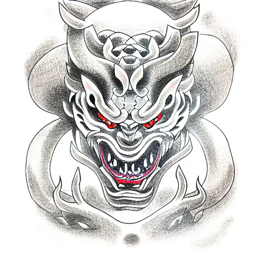 Japanese demon tattoo design idea